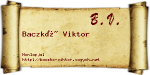 Baczkó Viktor névjegykártya